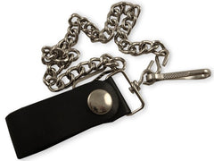 Classic 17 Inch Steel Jean & Wallet Chain With Leather Strap