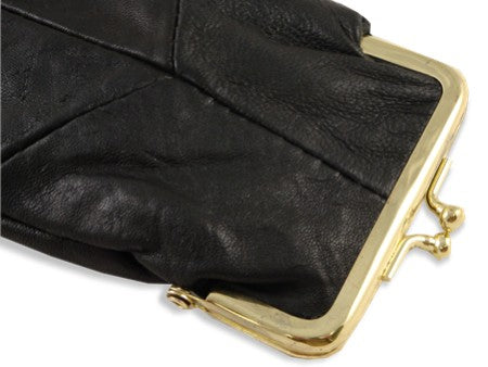 Classic Leather Cigarette Purse with Lighter Holder (Black) (For Regulars And 100's)