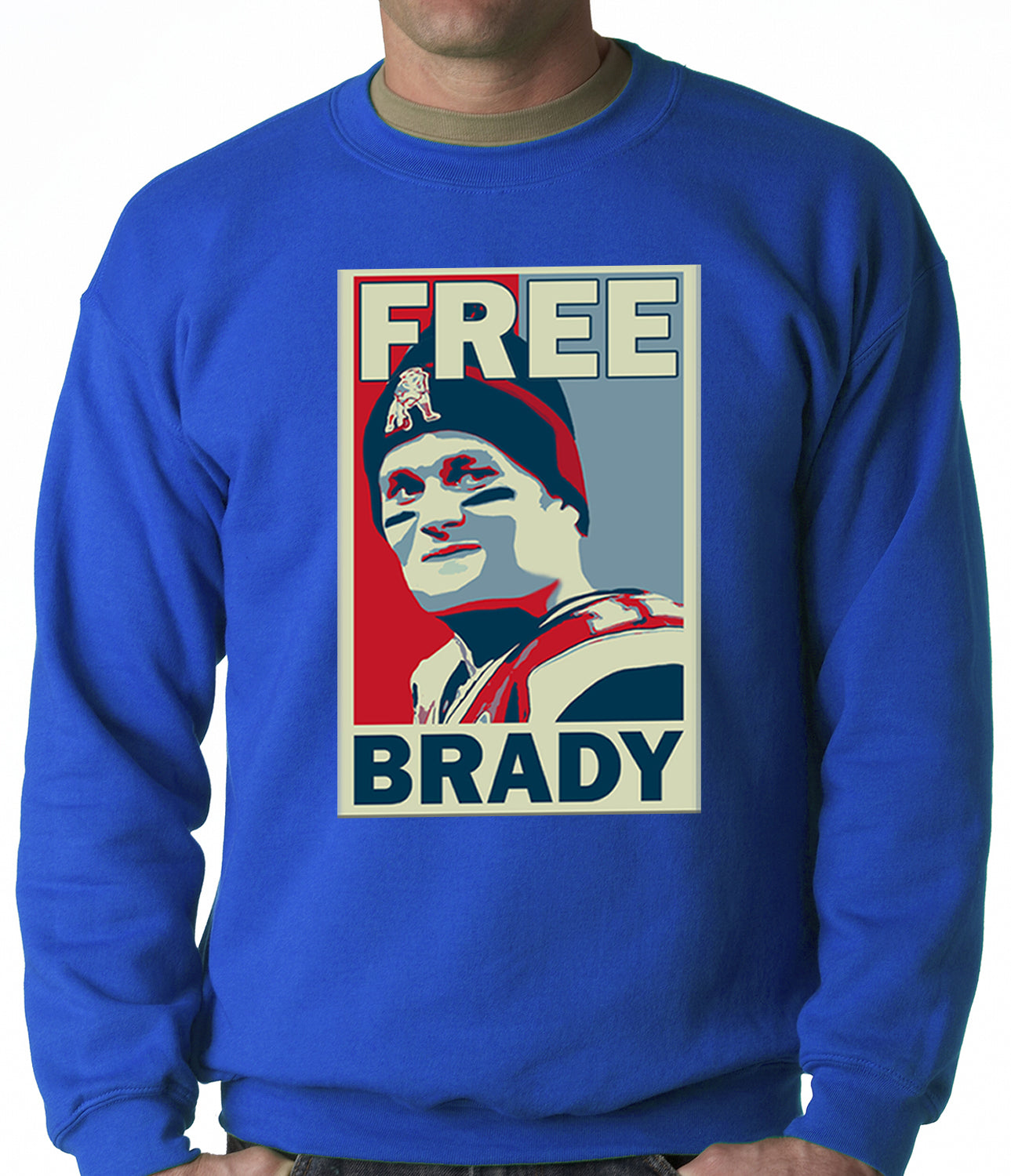 Color Free Brady Deflategate Football Adult Crewneck
