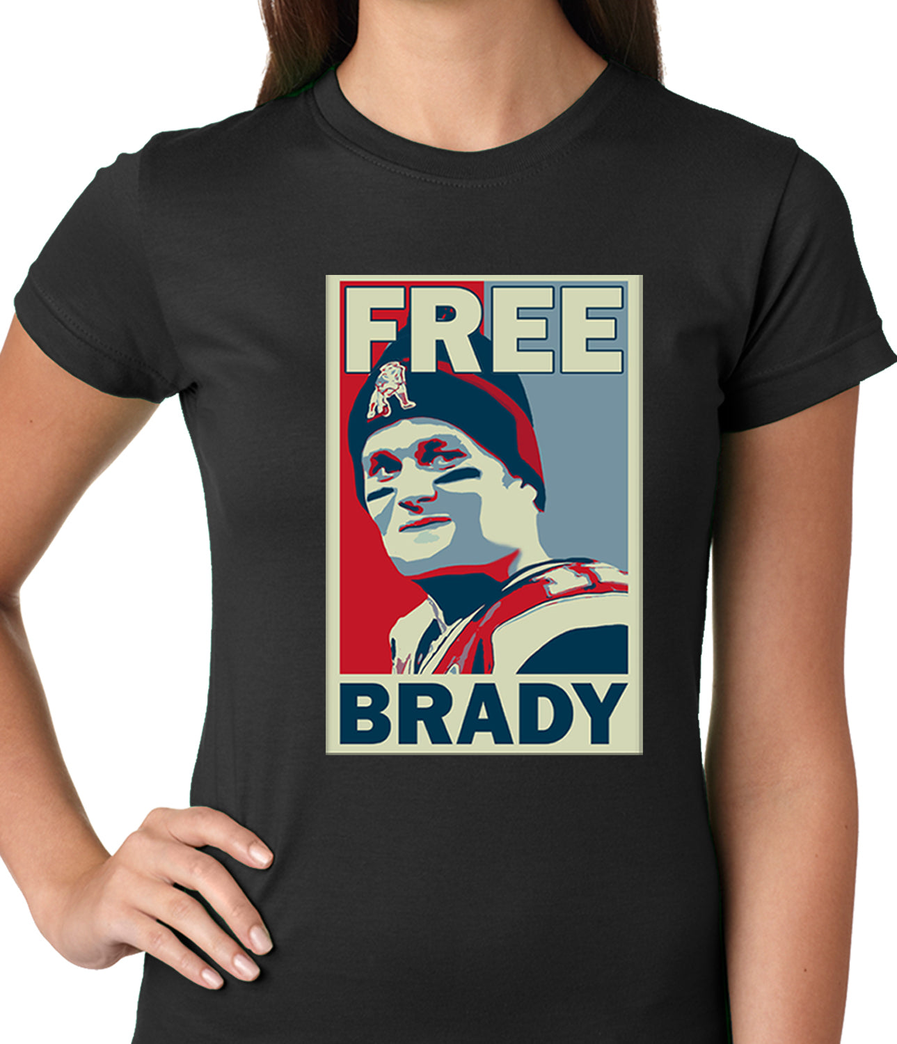 Color Free Brady Deflategate Football Ladies T-shirt