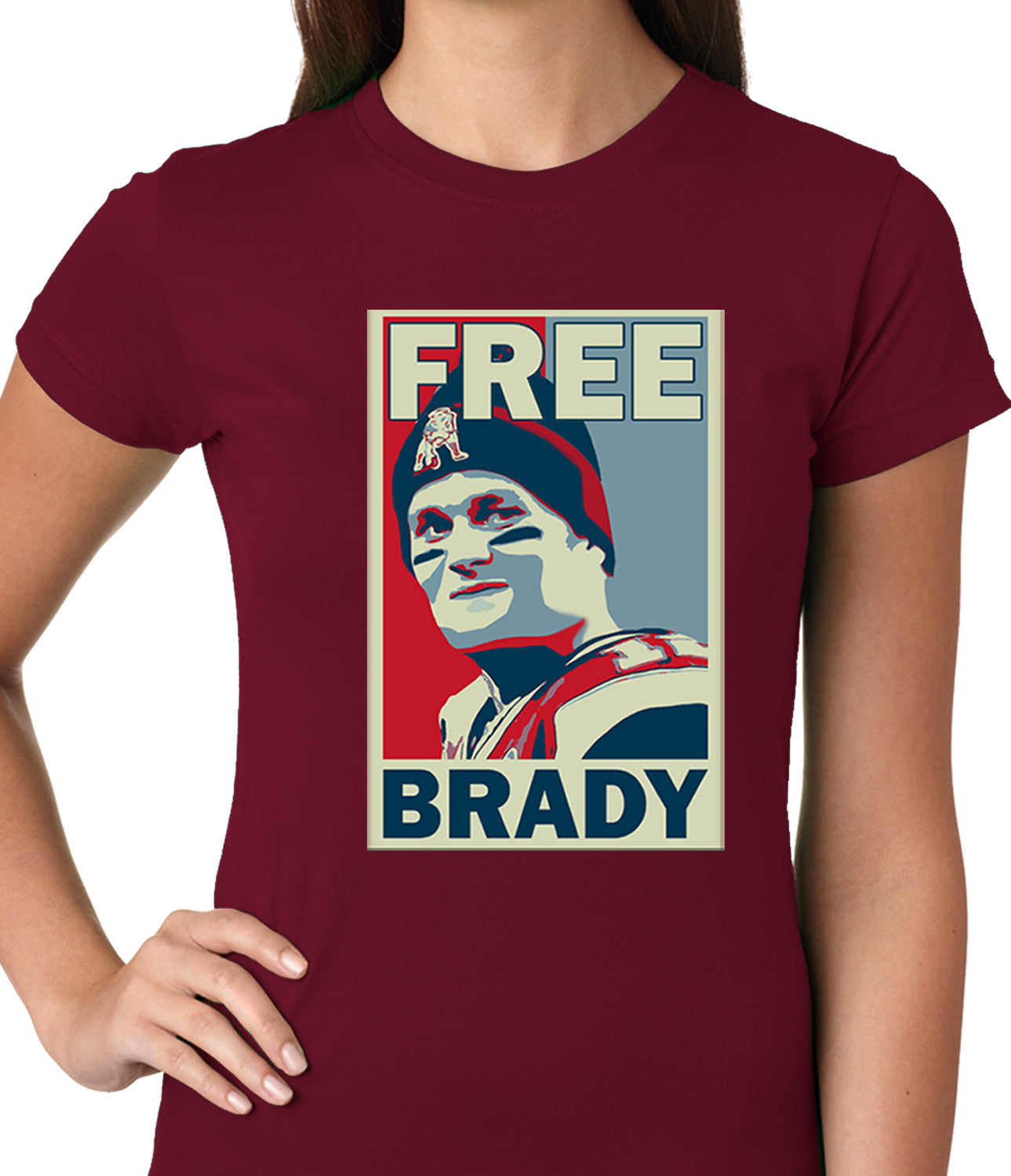 Color Free Brady Deflategate Football Ladies T-shirt