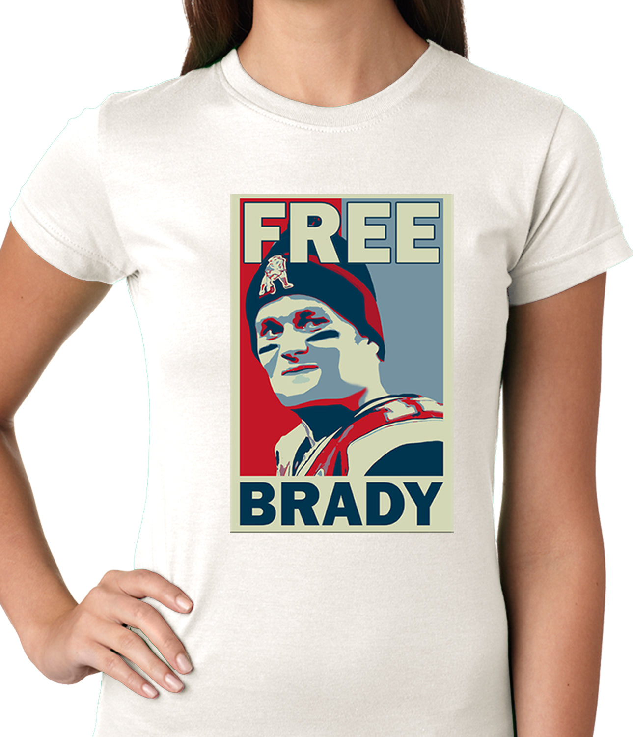 Color Free Brady Deflategate Football Ladies T-shirt