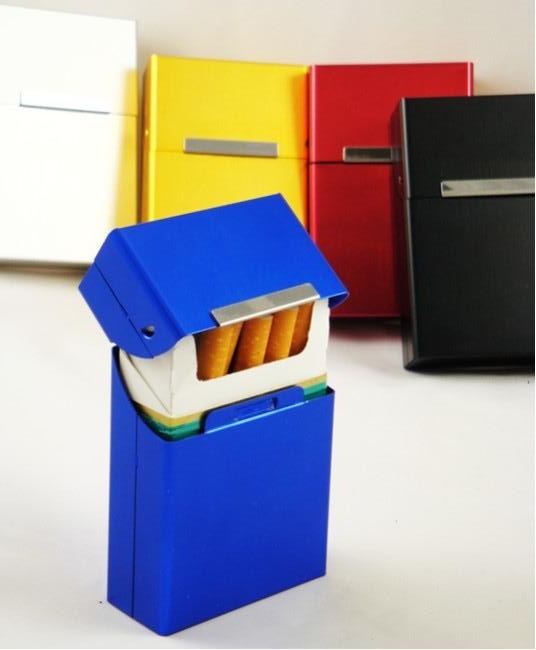 Contemporary Aluminum Full Pack Cigarette Case (For Regular Size Only)