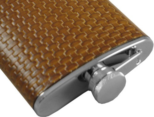 Cross Weave Hip Flask (Brown)