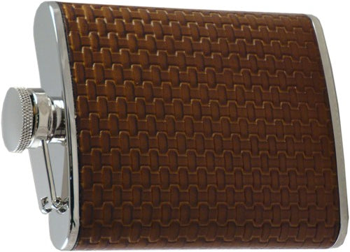 Cross Weave Hip Flask (Brown)