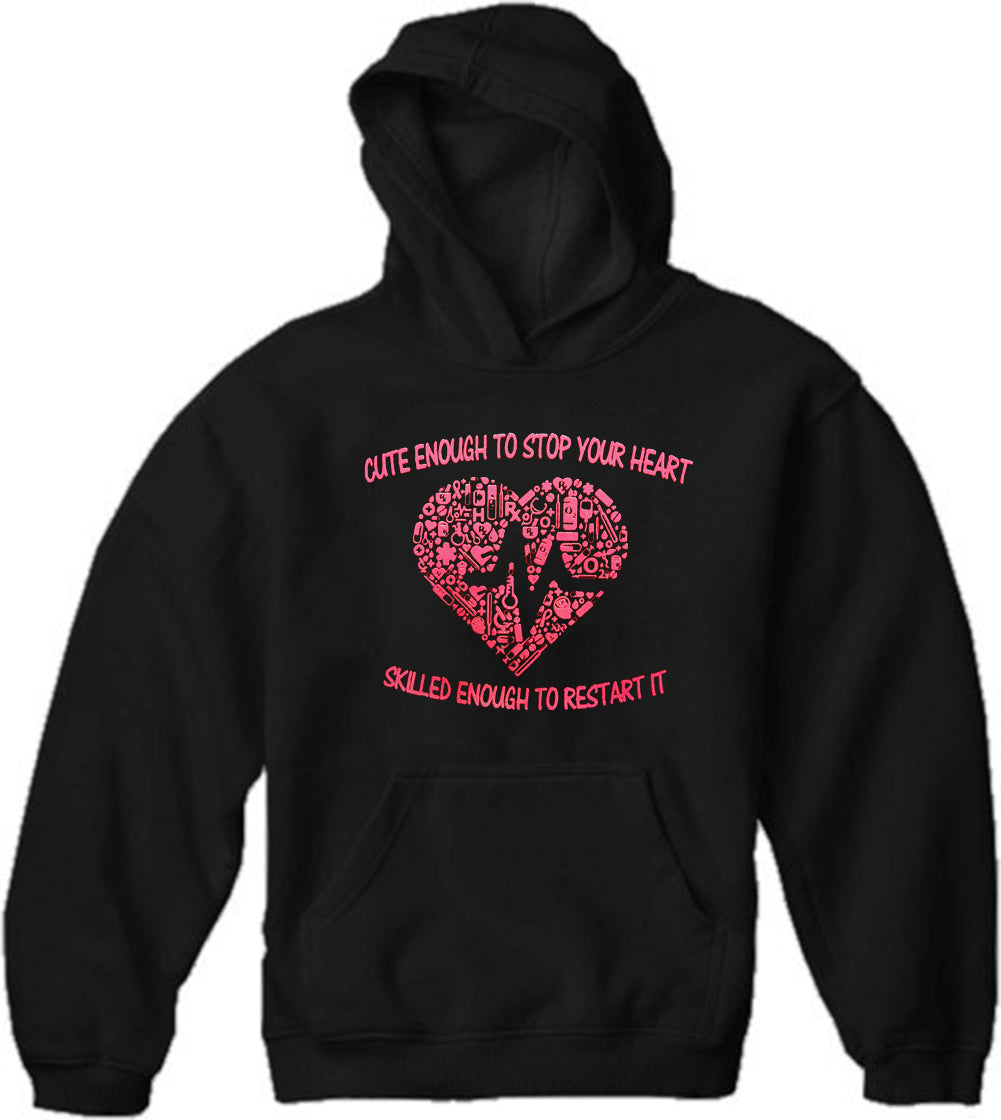 Cute Enough To Stop Your Heart Adult Hoodie