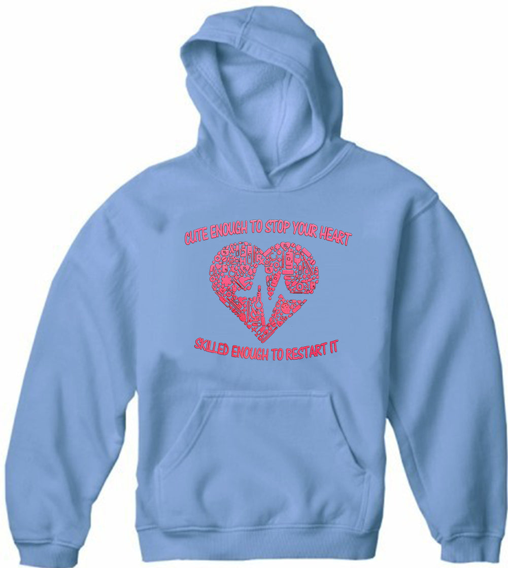 Cute Enough To Stop Your Heart Adult Hoodie