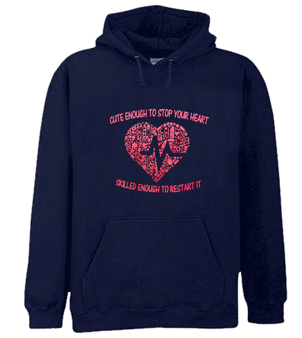 Cute Enough To Stop Your Heart Adult Hoodie
