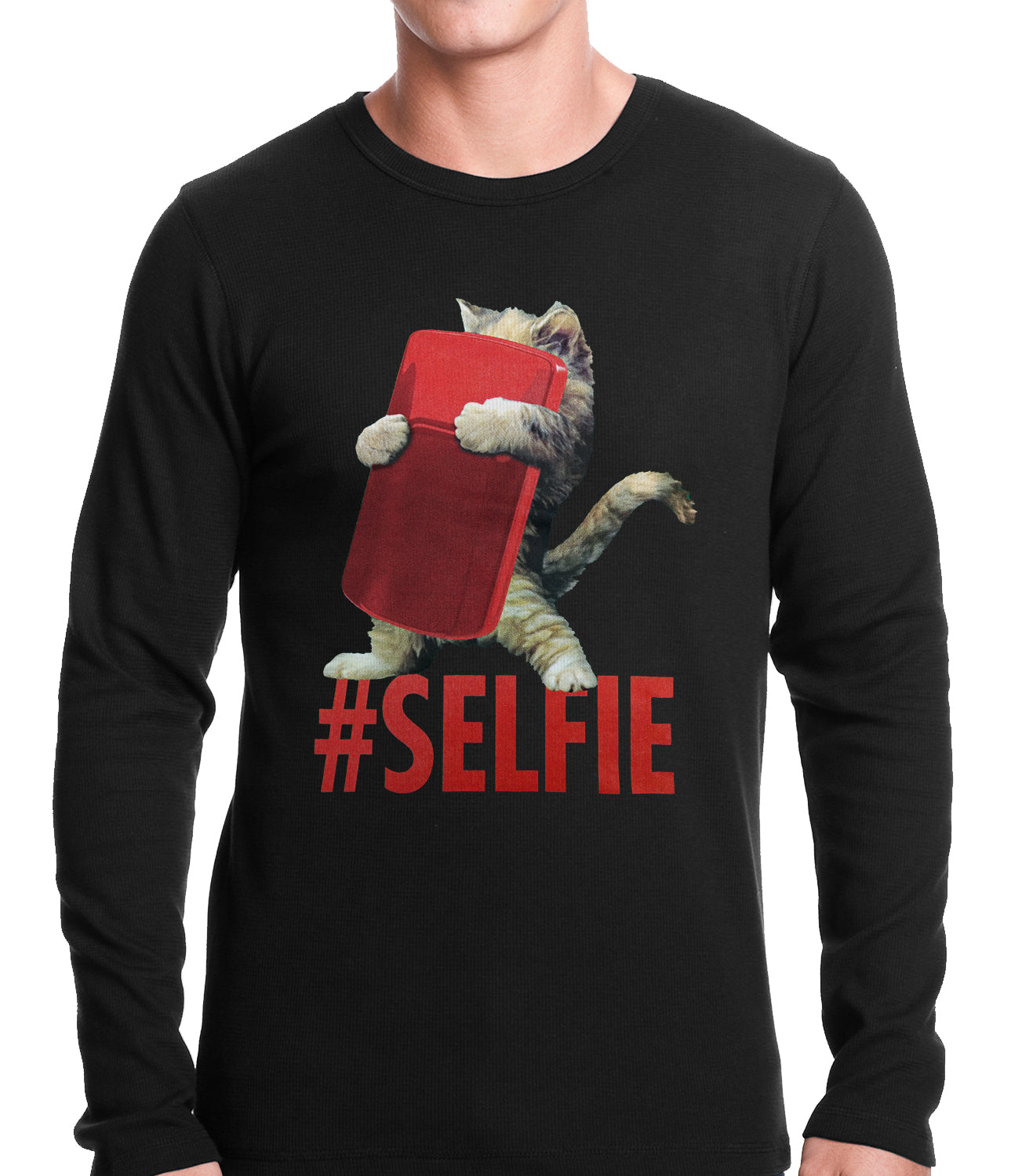 Cute #Selfie Kitten Thermal Shirt
