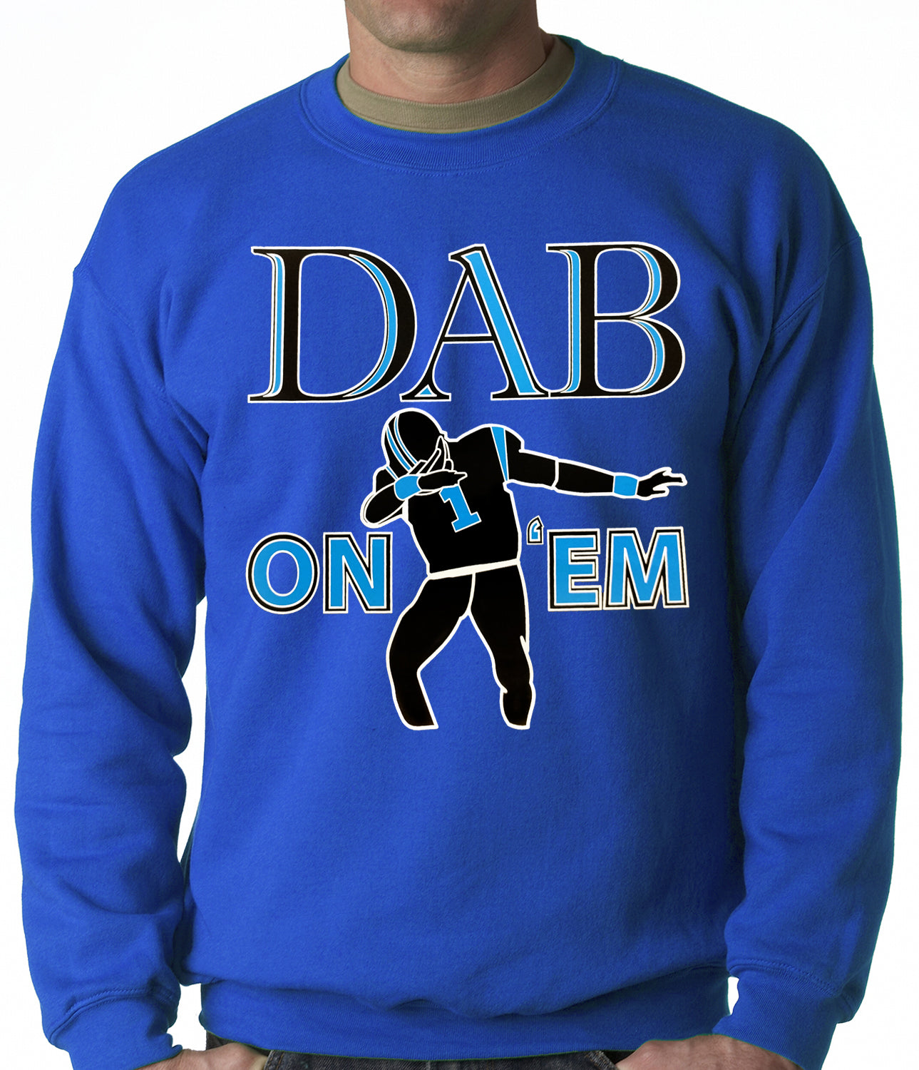 Dab On 'Em Football Player Adult Crewneck
