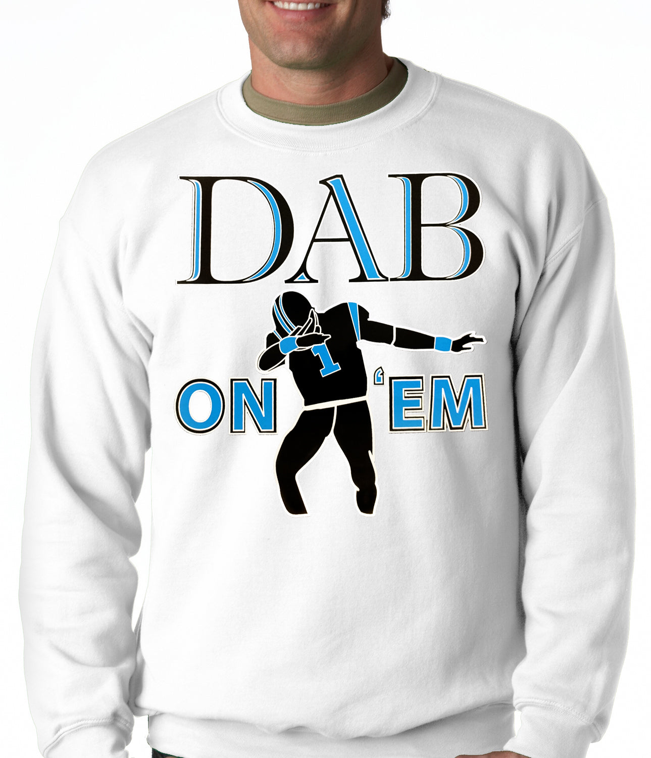 Dab On 'Em Football Player Adult Crewneck