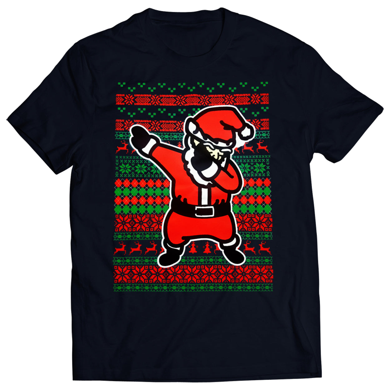 Dabbing Santa Ugly Christmas Kids T-shirt Navy Blue