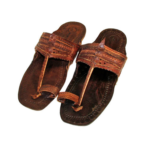 Dark Brown Unisex Water Buffalo Hippie Jesus Sandals Bewild