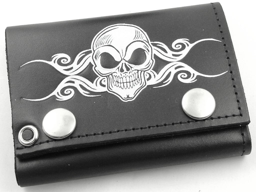 Death Skull Genuine Leather Chain Wallet