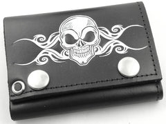 Death Skull Genuine Leather Chain Wallet