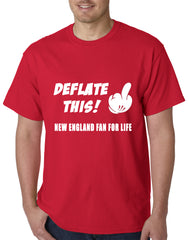 Deflate This! Middle Finger New England Fan For Life Mens T-shirt