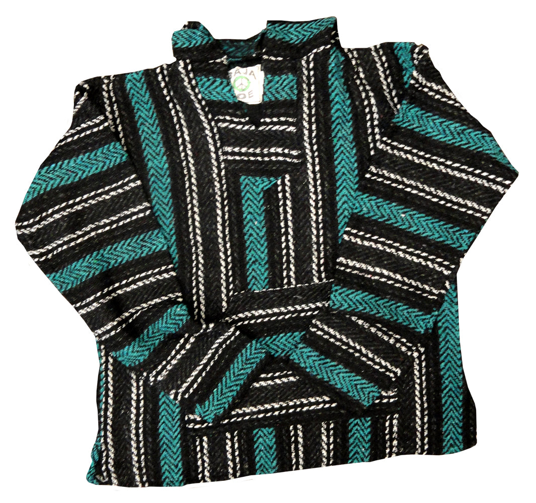 Deluxe Baja - Original Mexican Baja Hoodie (Black/White/Teal)