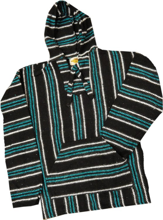 Deluxe Baja - Original Mexican Baja Hoodie (Black/White/Teal)
