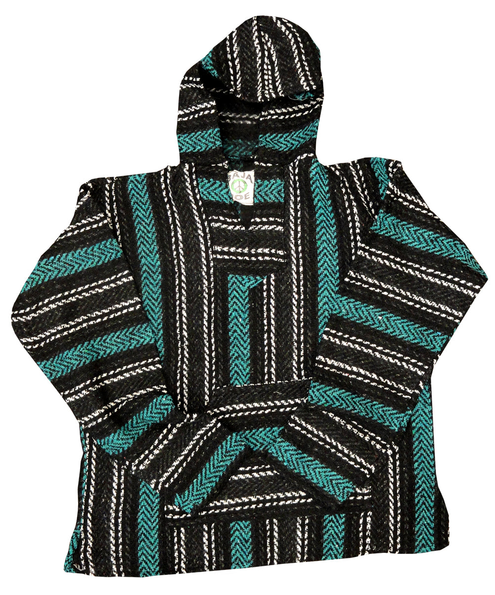 Deluxe Baja - Original Mexican Baja Hoodie (Black/White/Teal)