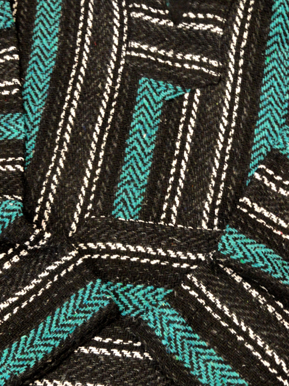 Deluxe Baja - Original Mexican Baja Hoodie (Black/White/Teal)