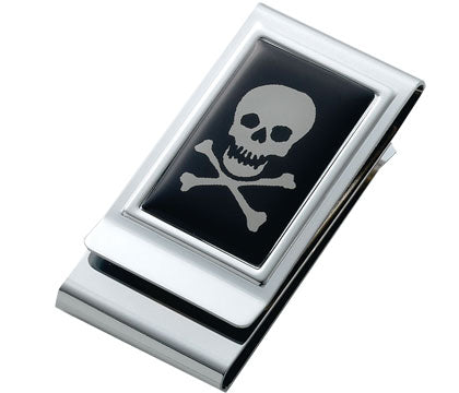 Deluxe Chrome Skull -n- Cross Bones Money Clip