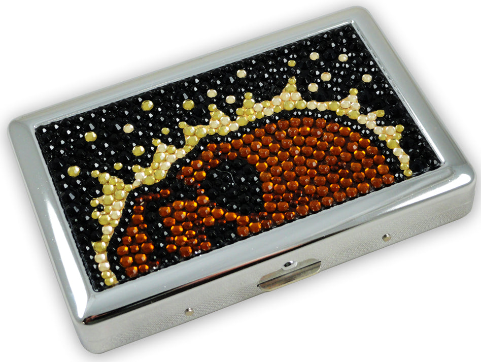 Deluxe Stone Cigarette Case With Skulls (For Regular's & 100's)