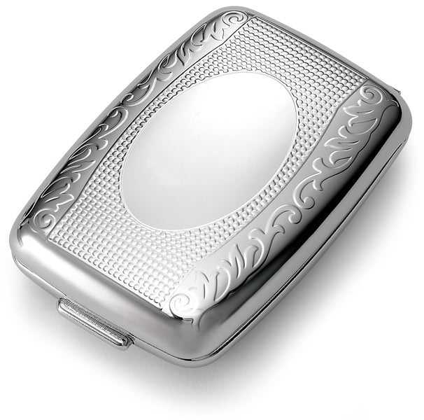 Designer Polished Chrome 2 Compartment Pill Box