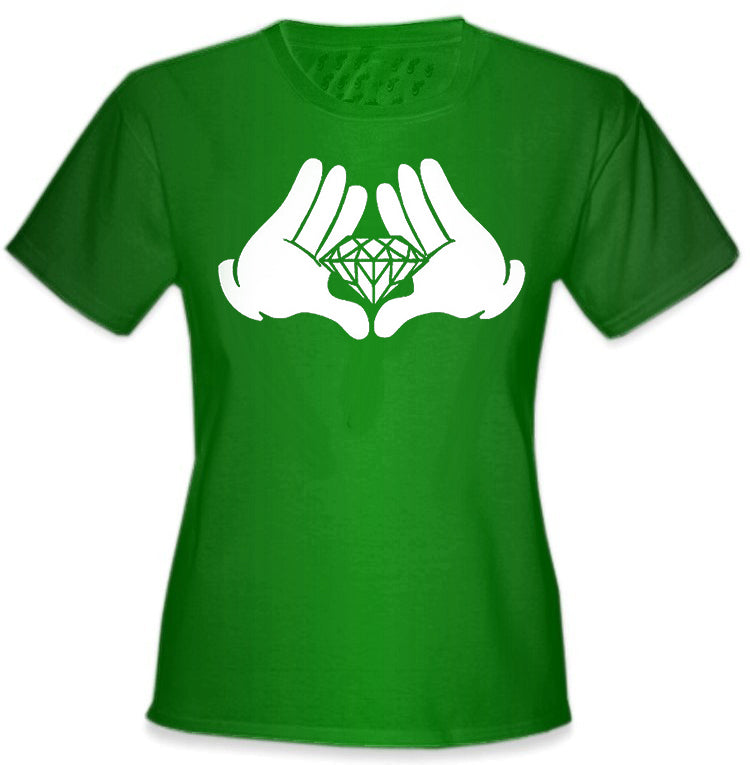 Diamond Cartoon Hands Girl's T-Shirt
