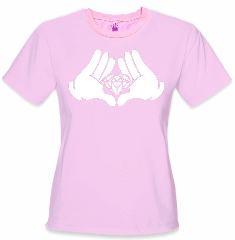Diamond Cartoon Hands Girl's T-Shirt