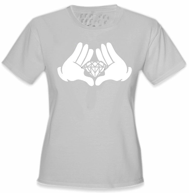 Diamond Cartoon Hands Girl's T-Shirt