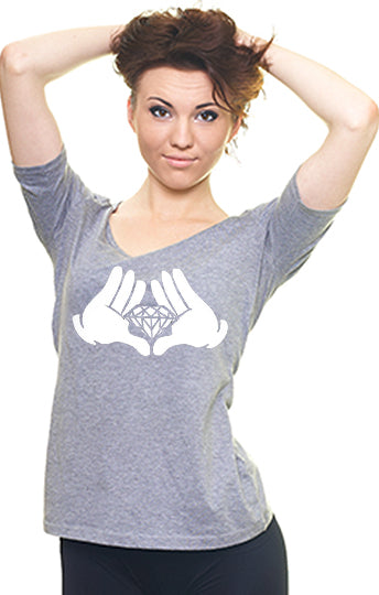Diamond Cartoon Hands Girl's T-Shirt