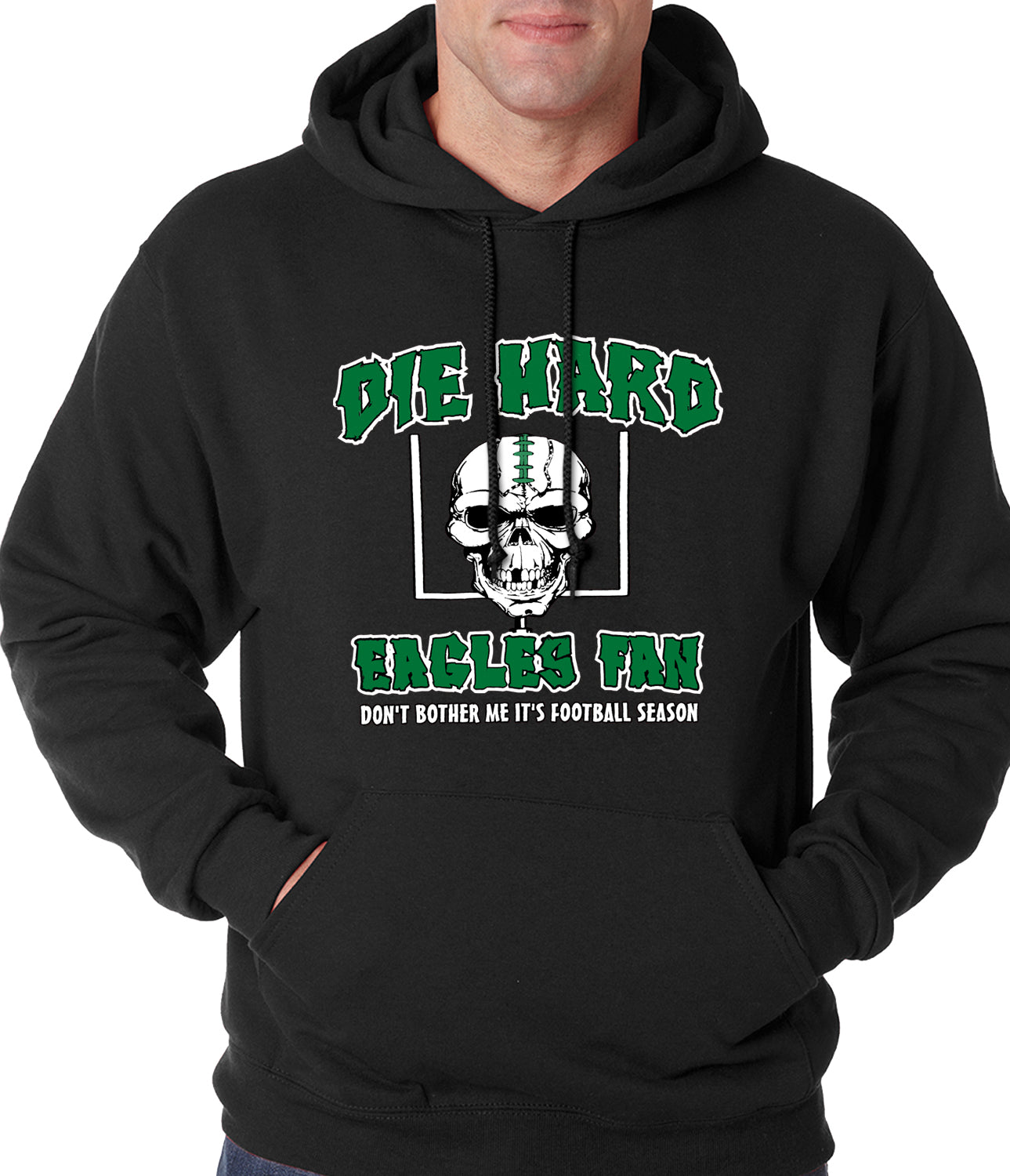 Die Hard Eagles Fan Football Adult Hoodie