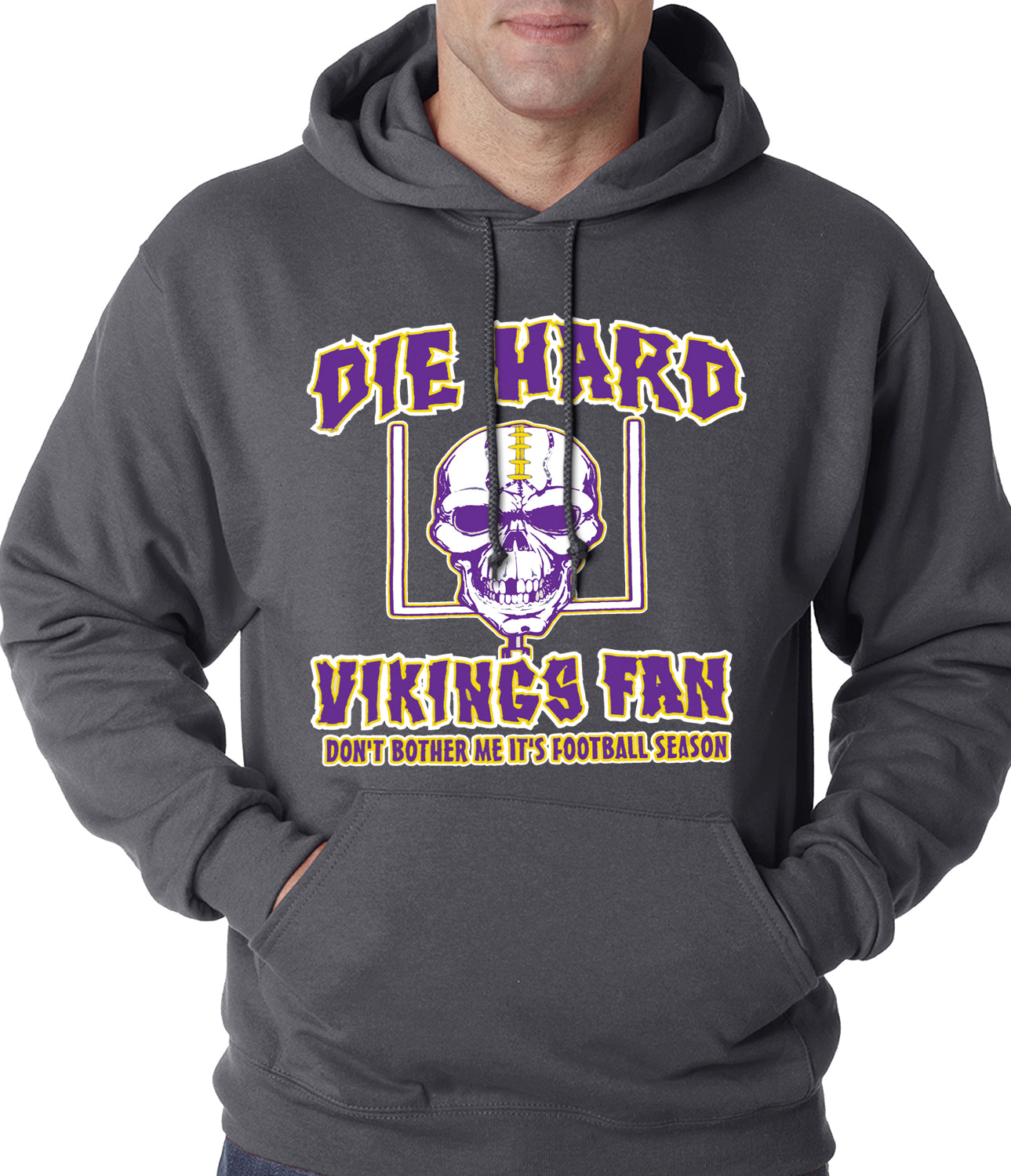 Die Hard Vikings Football Fan Adult Hoodie