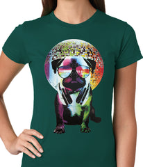Disco Pug Ladies T-shirt