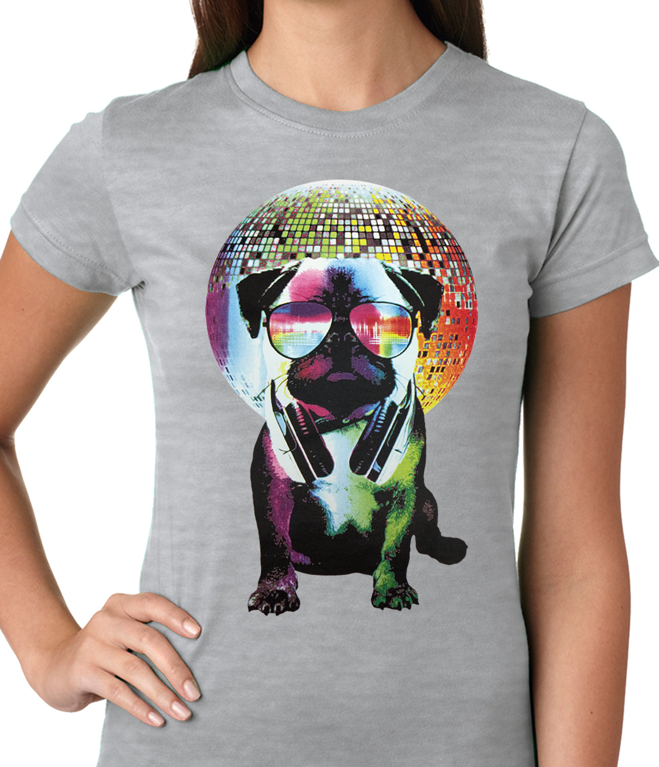 Disco Pug Ladies T-shirt