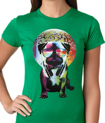 Disco Pug Ladies T-shirt