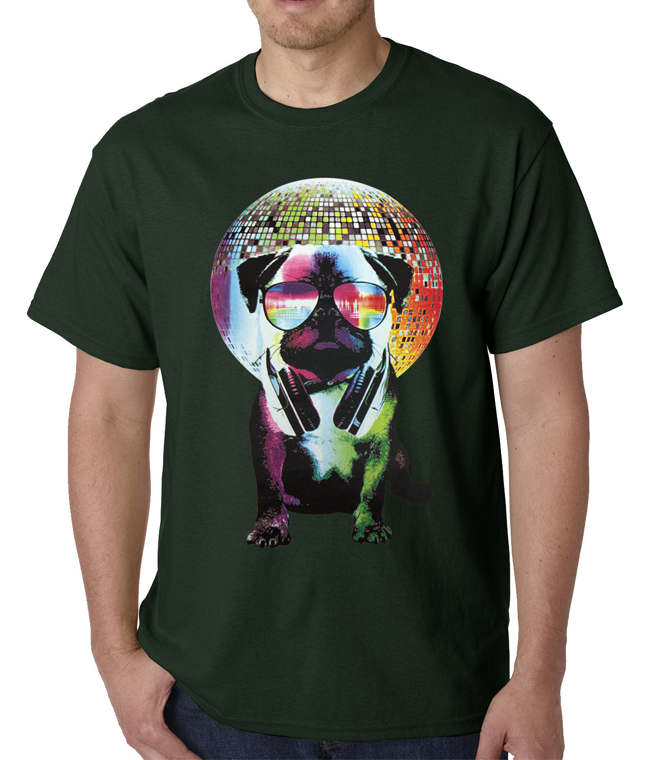 Disco Pug Mens T-shirt