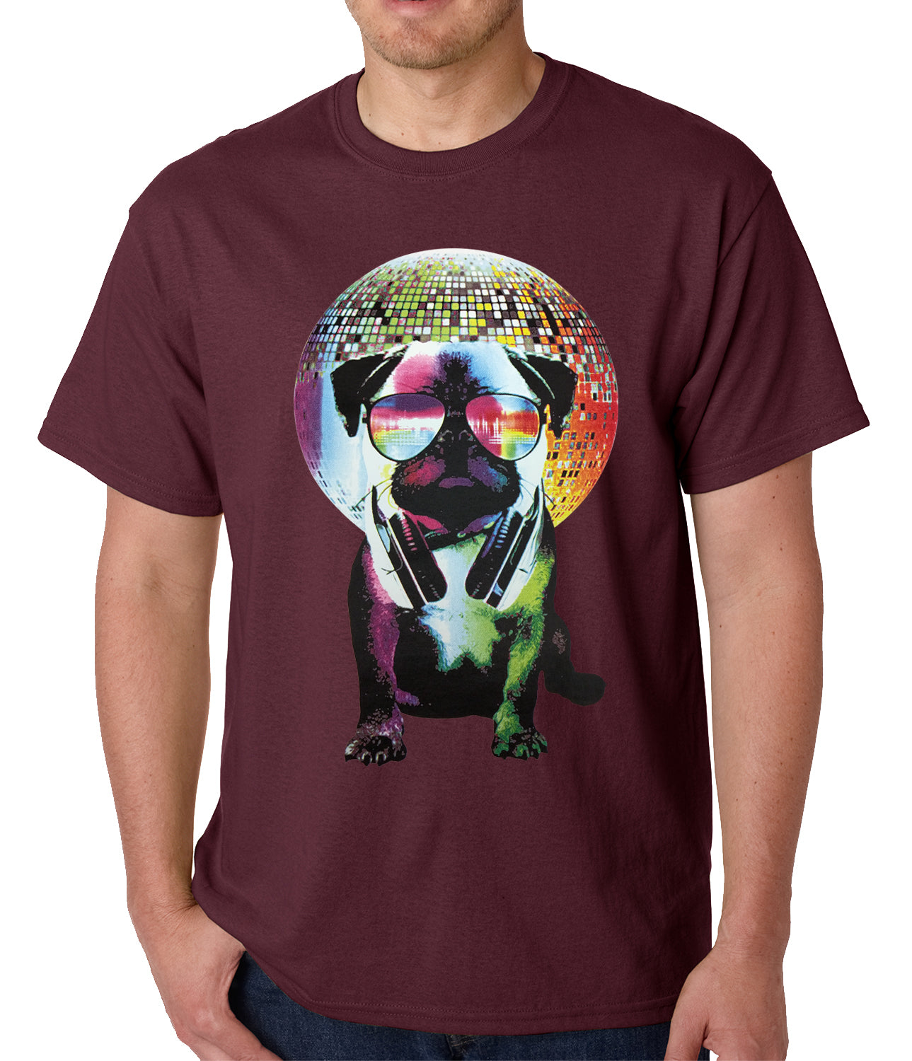 Disco Pug Mens T-shirt