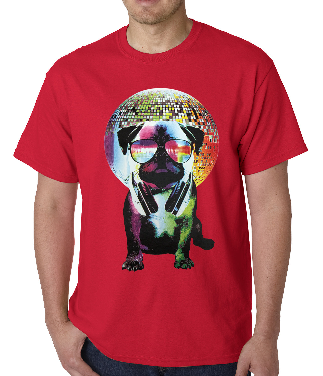 Disco Pug Mens T-shirt