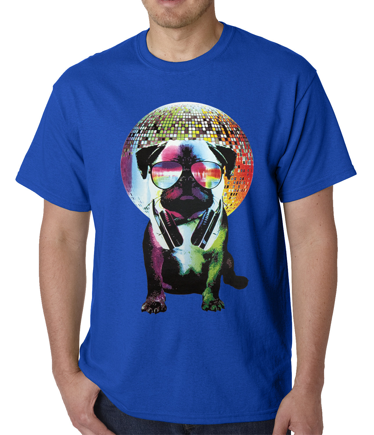 Disco Pug Mens T-shirt