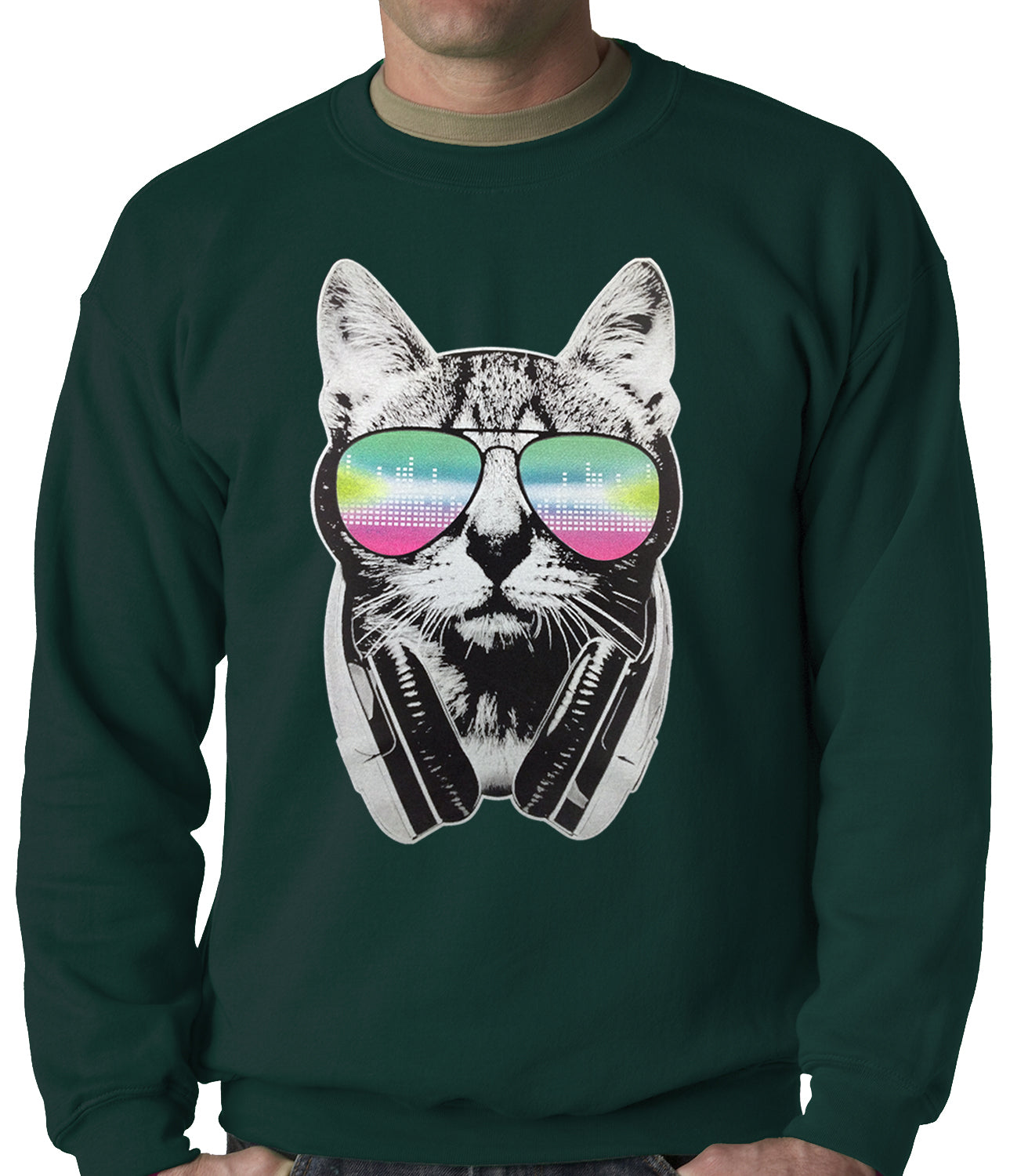DJ Cat Adult Crewneck