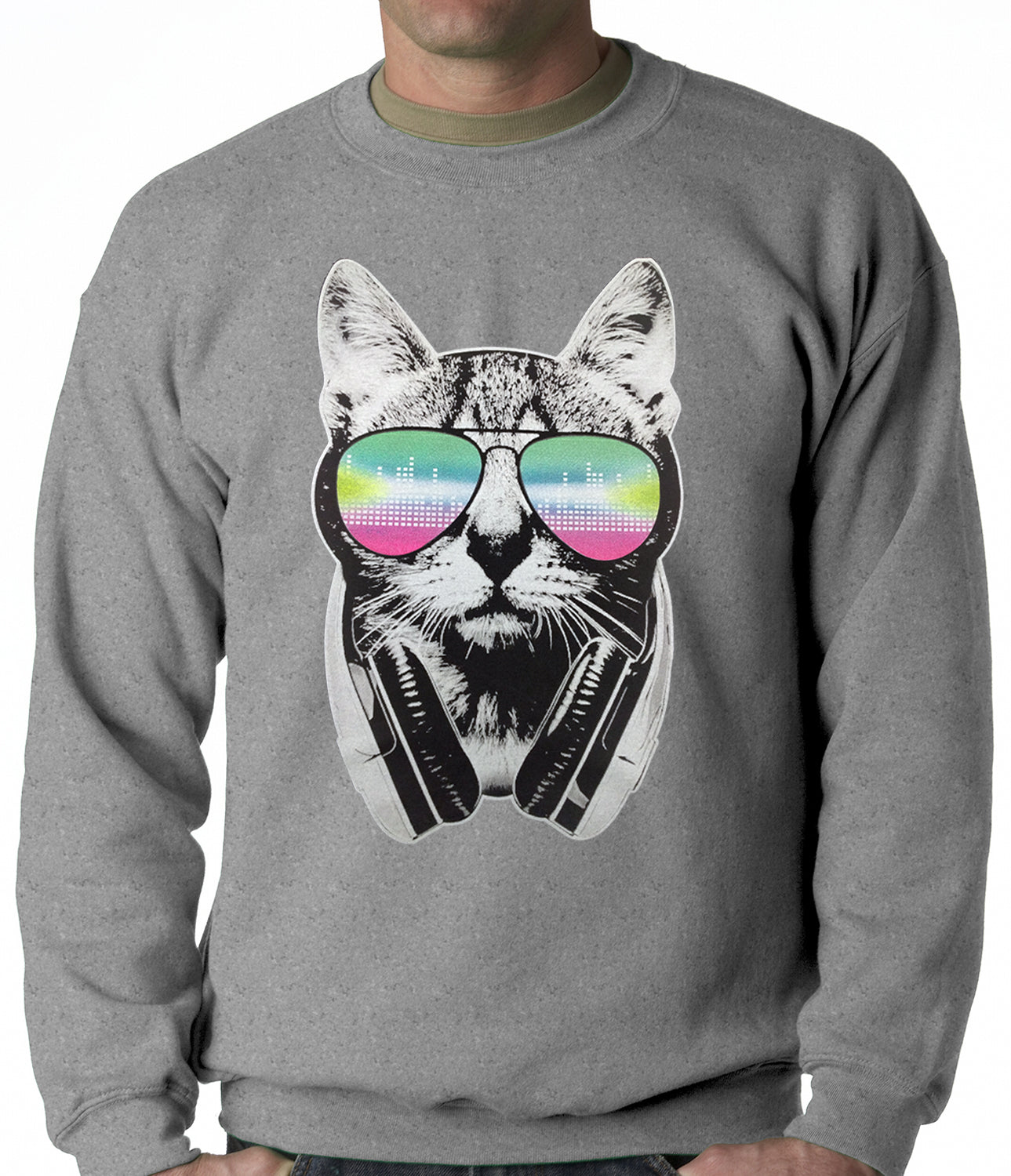 DJ Cat Adult Crewneck