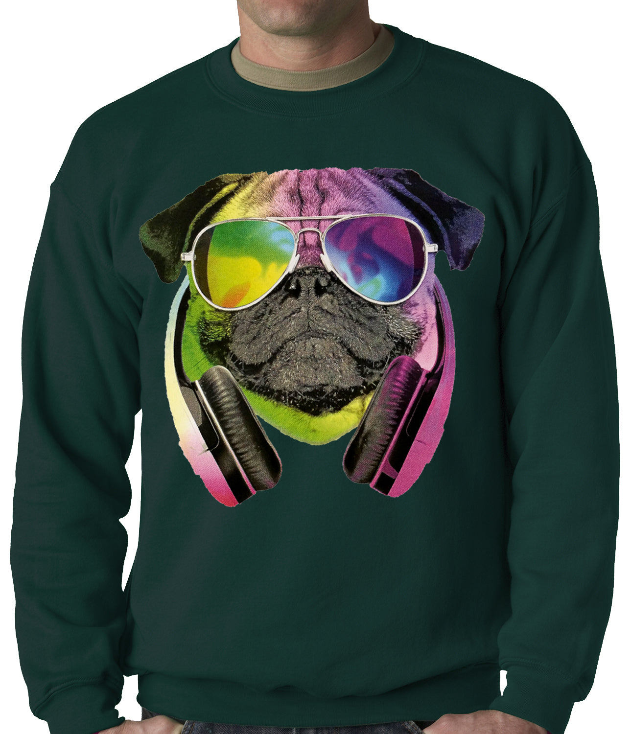 DJ Pug Adult Crewneck