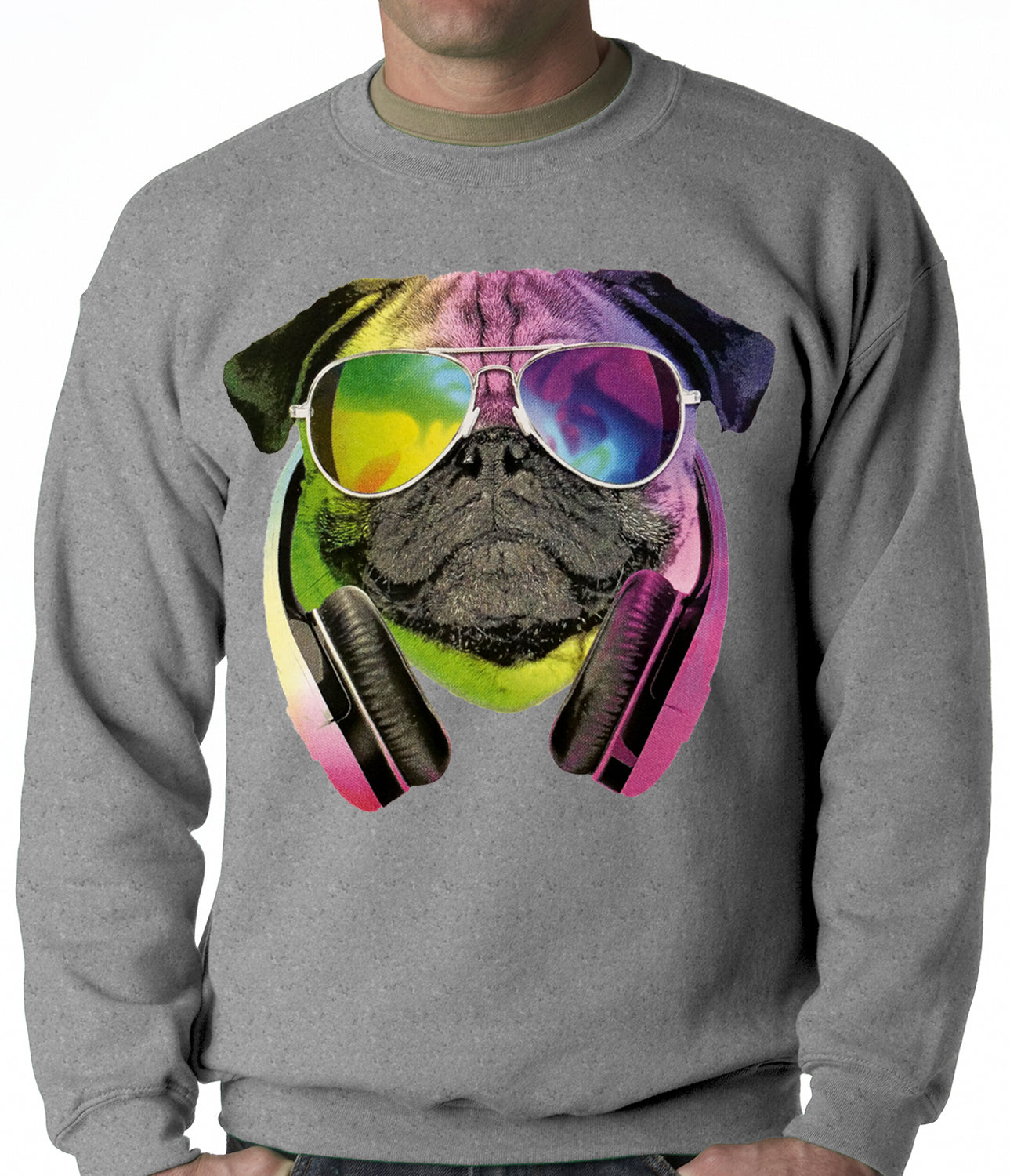 DJ Pug Adult Crewneck
