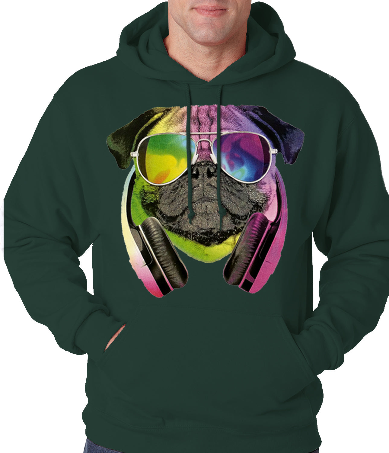 DJ Pug Adult Hoodie