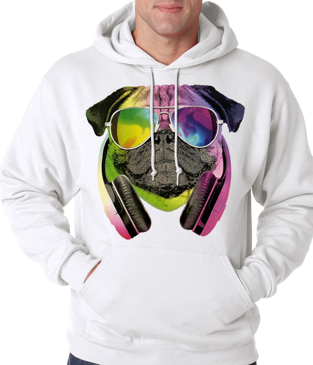 DJ Pug Adult Hoodie