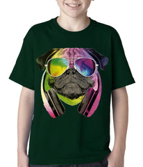 DJ Pug Kids T-shirt Forest Green