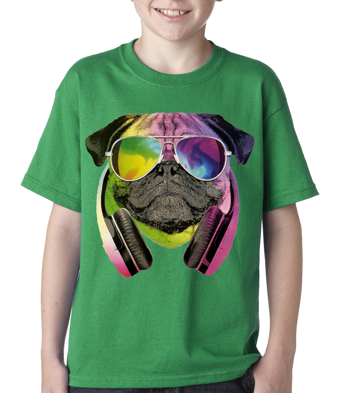 DJ Pug Kids T-shirt Kelly Green
