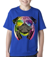 DJ Pug Kids T-shirt Royal Blue