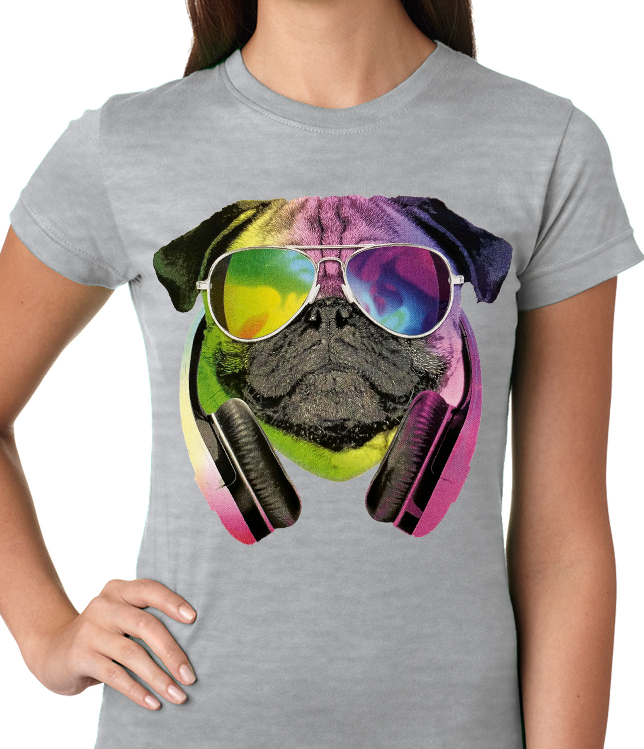 DJ Pug Ladies T-shirt